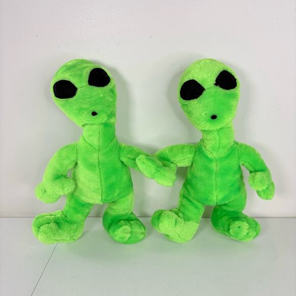 Alien Plush Neon Green Carnival Prize Y2K 12” Stuffed Sci-fi Toy Collectible - Picture 1 of 6